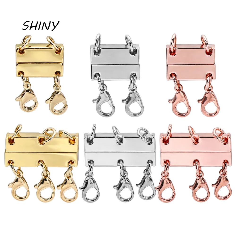 Gold/Silver Magnetic Necklace Separator Multiple Strands DIY Layered Necklace Clasps Layering Multi Necklace Stackable Necklaces