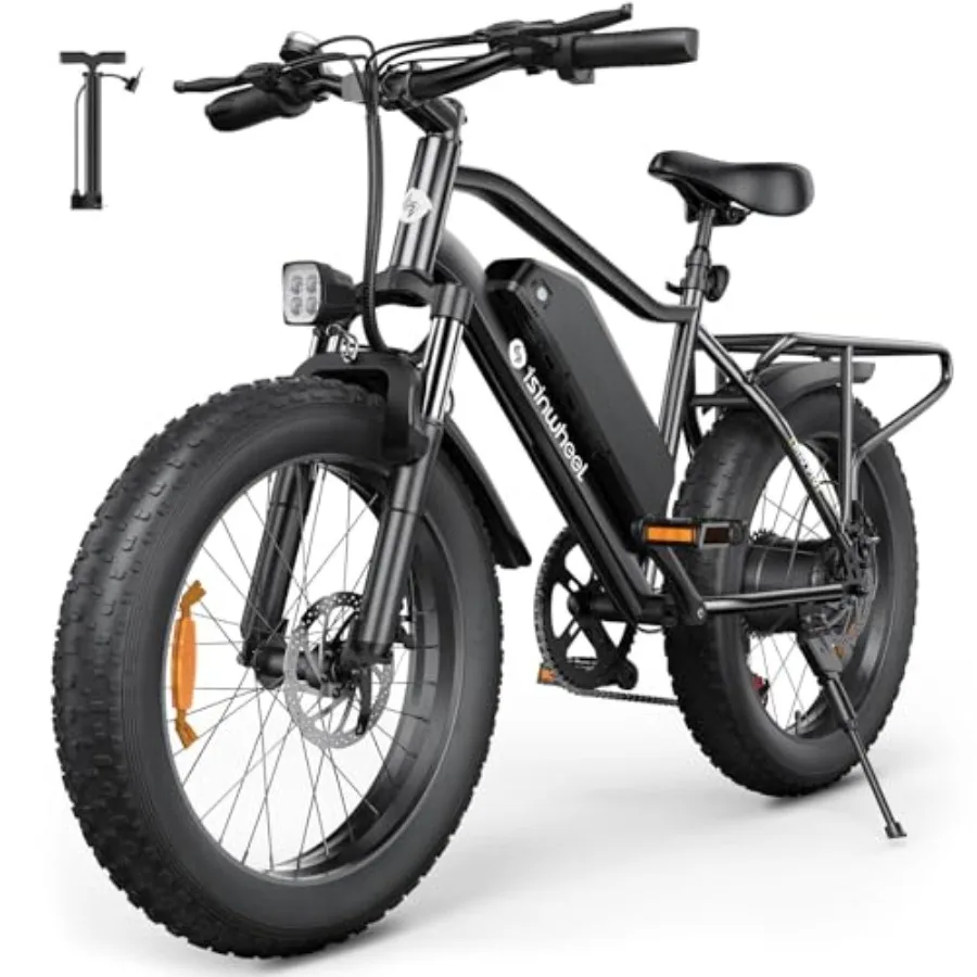 

Adult electric mountain bike with dual crown fork, aluminum alloy frame, matte black finish, 1000W peak motor for high torque a