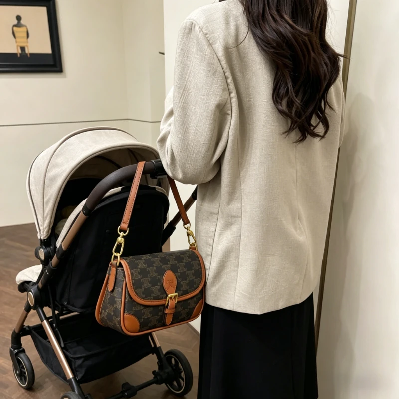 

Women Elegant Leather Tote Bag High End Classic Vintage Style Trendy Paris Crossbody Messenger Bag