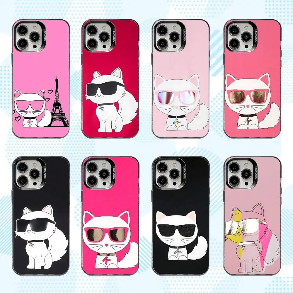 

Fashion COOL Cats Phone Case For iPhone 16,15,14,13,12,11,Mini,Pro,SE,MAX White Matte Shockproof Cover