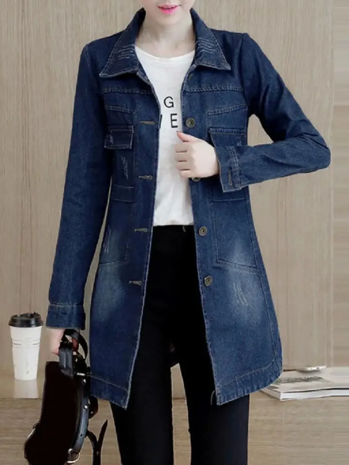 

Облегающий однобортный ветровка, топ, женский уличный свободный крой, длинное пальто све, длинное пальто средней длины с застежкой на пуговицы