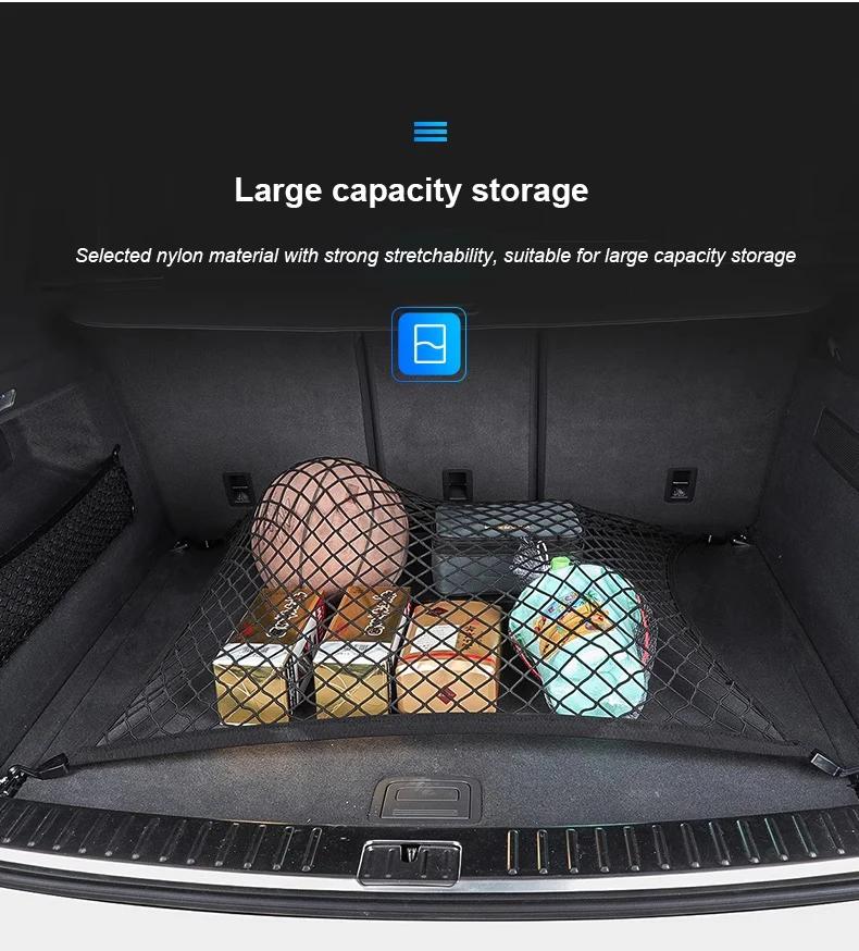Car Mesh Elastic Nylon Rear Back Cargo Trunk Storage Organizer Luggage Net Holder For Porsche Cayenne Panamera Macan All Series