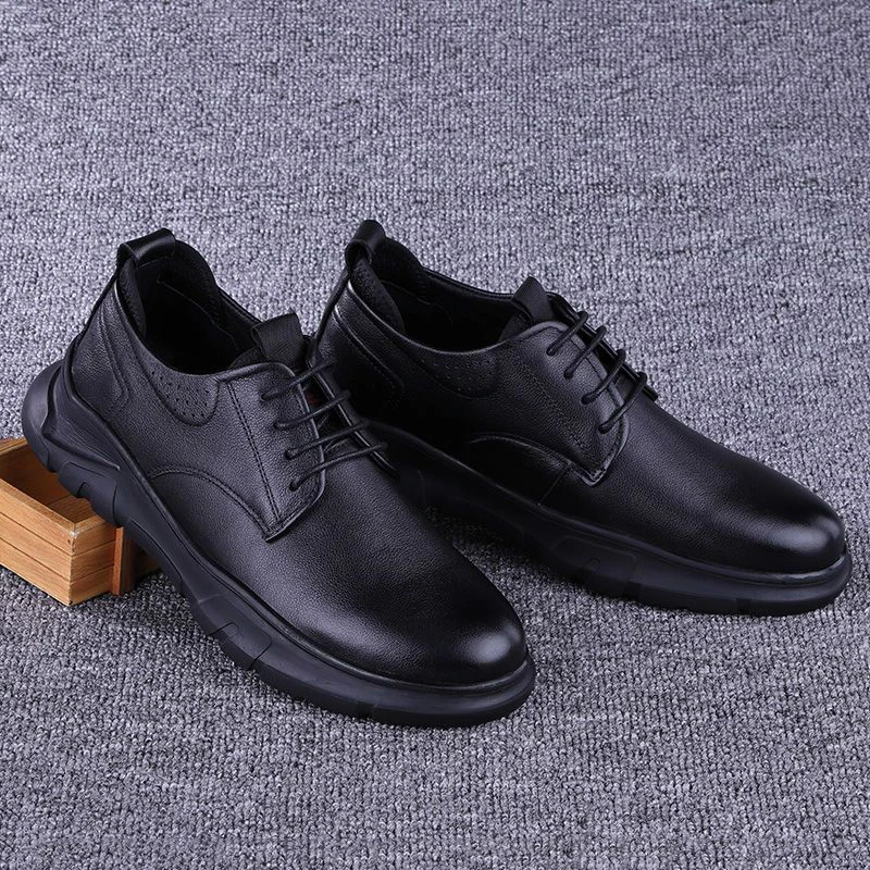 Genuine Leather Shoes Men Business Casual Comfort Fashion Formal Office Work Dress Party Elegant Sneakers Plush Winter Warm 45