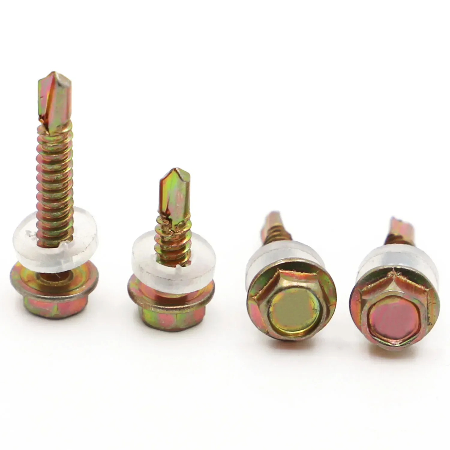 M5 Color Zinc External Hexagon Drilling Screws Dovetail Screw Padded Blacksmith Self Tapping Screw Length 20 25 30 35 40 45-80mm