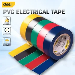 Deli Multiple Color Electrical Tape PVC Wear-resistant Flame Retardant Lead-free Insulating Waterproof Eletrician Portable Tapes