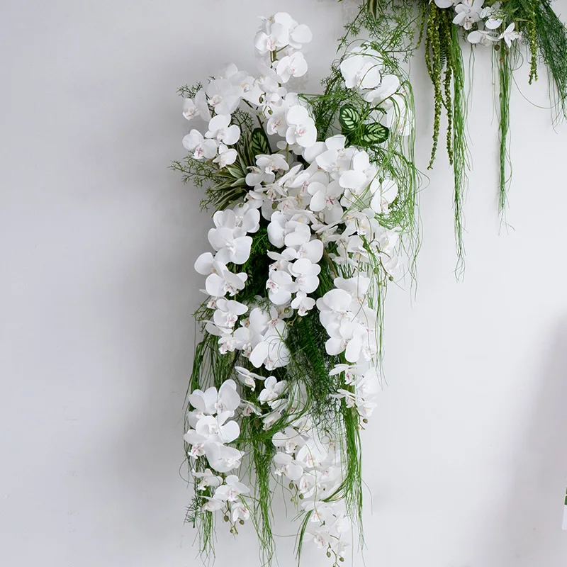 White wedding wall decoration floral set KT board photography background event ceremony arrangement fake flower simulated flower