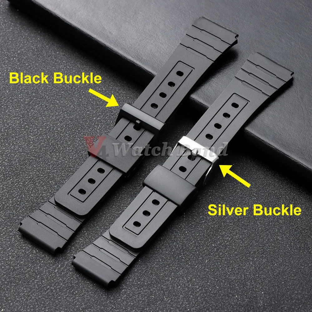 Silicone Watch Strap 18mm for Casio F91W F84 W800H SGW400 F105/108 A158/168 AE1200/1300 Band Resin Bracelet 12/14/16/18/20/22mm view 2