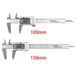 150mm 100mm Electronic Digital Caliper Carbon Fiber Dial Vernier Caliper Gauge Micrometer Measuring Tool Digital Depth Ruler