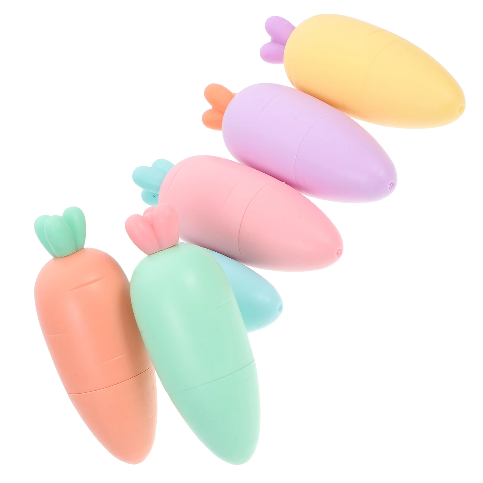 

6Pcs Mini Fluorescent Highlighters Carrot Shape Assorted Colors Water Based Ink Fast Dry Classroom Must Have Kids Supplies