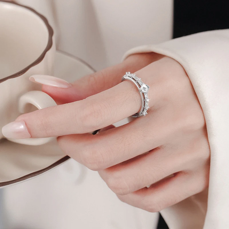 HX Trendy 2025 Minimalist Stackable Ring for Women Korean Style Light Luxury Dainty Pinky Tail Finger Jewelry