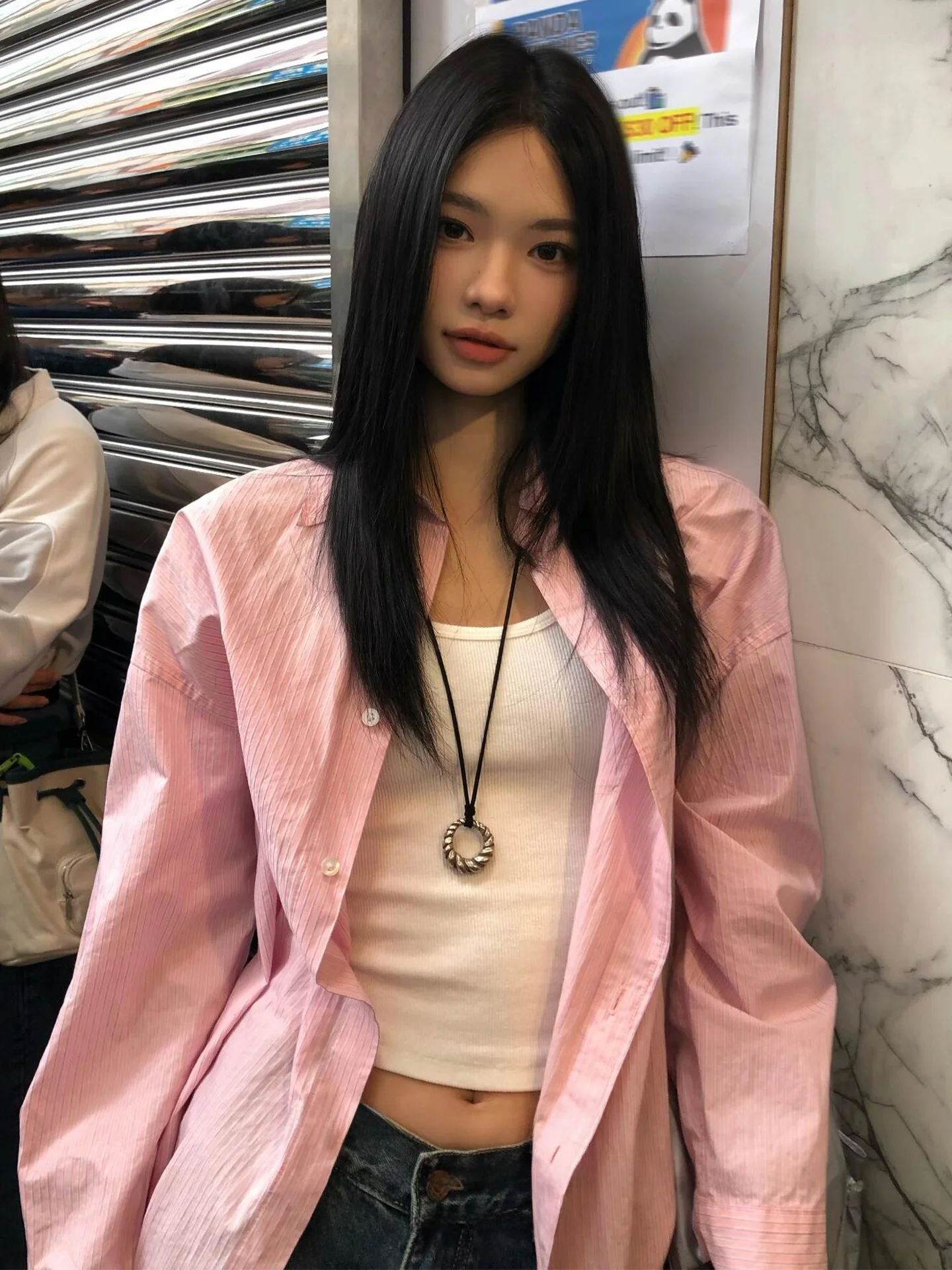 

Свободная полосатая розовая рубашка с длинным рукавом для женщин, весна 2026, повседневная одежда в корейском стиле, дышащий комфортный топ в корейском стиле