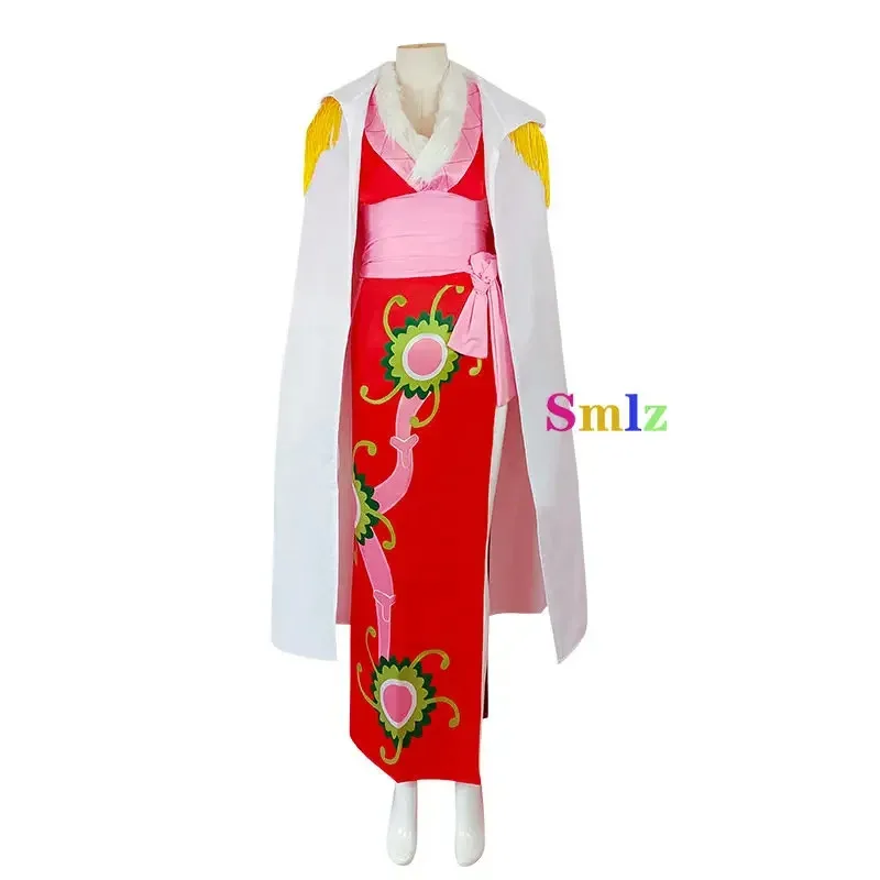 New Boa Hancock Cosplay Kimono Anime Hancock Dresses Cloak Costume Halloween Women Cos Set Wig ABC ABC1234567892025