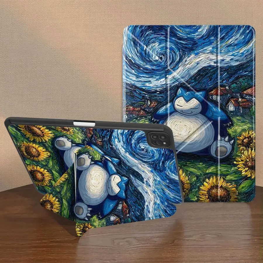 Urocze etui na tablet z Pokemonem Snorlaxem do iPad Pro 2025 Pro 11. 10. 9. 8. 7. generacji 12.9 cala Air 4 5 M3 M2 1 2 M4 11 cali Mini 6 7 — zdjęcie produktu 4