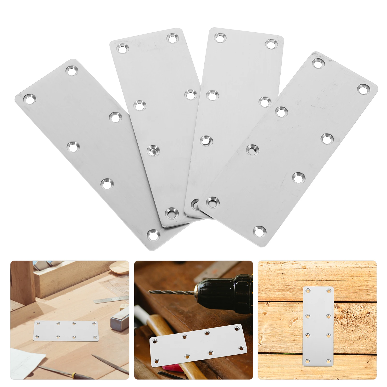 

4pcs Stainless Steel Corner Brackets for Wood niture Repair 5 5x1 26 Inch Silver Flat Plates Mending Brackets Stable