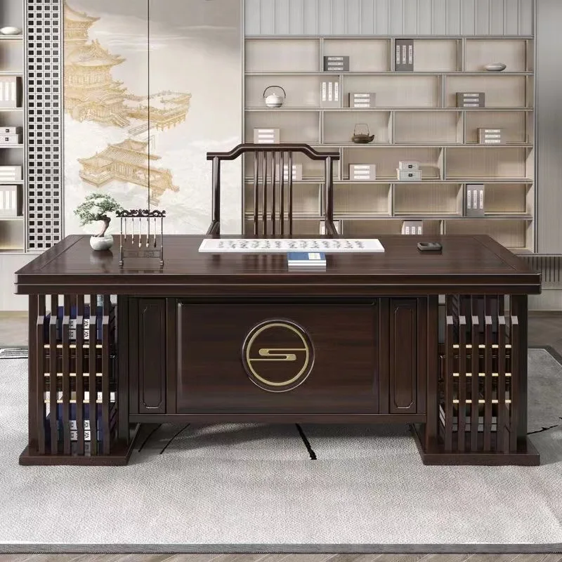 New Chinese solid wood desk and chair combination high-end writing desk desk computer table household