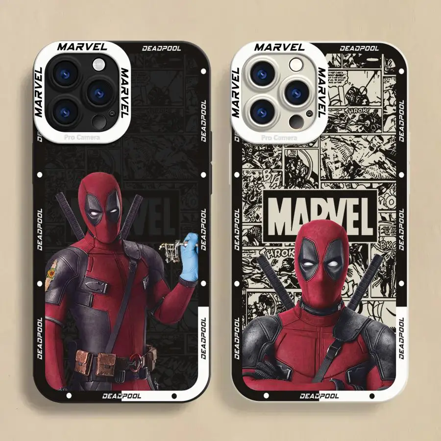 Marvel Deadpool Cover Phone Case for Apple iPhone 13 16 15  Pro Max 14 13 Pro 11 12 14 Plus Silicone Soft