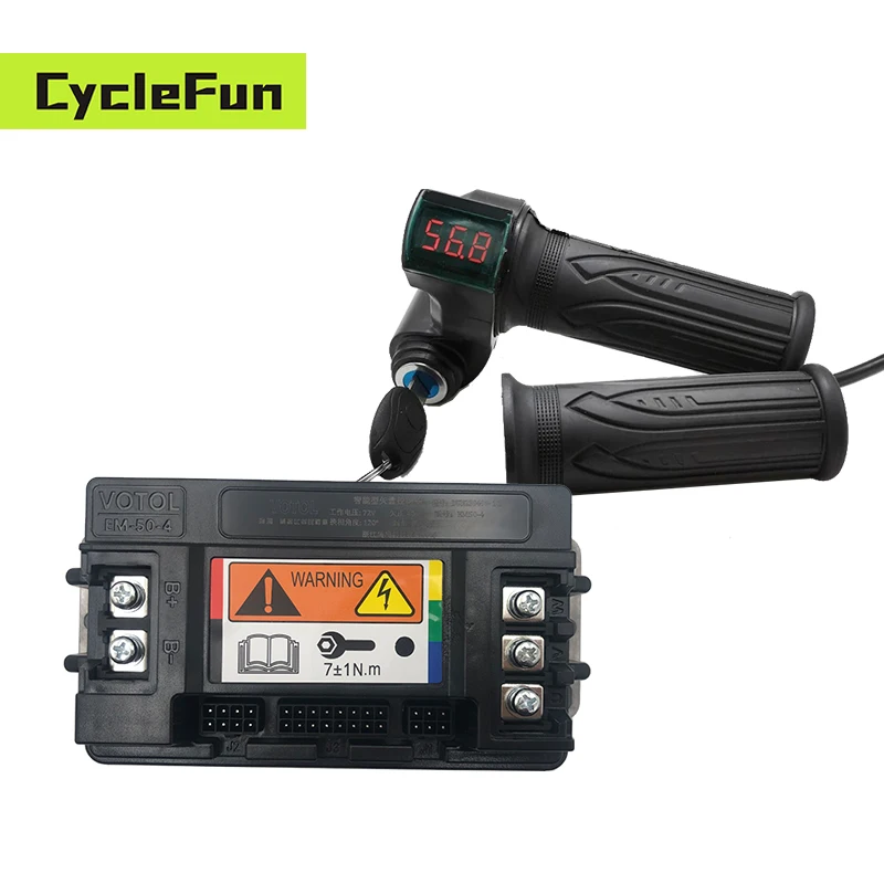 

Контроллер Votol EM50-4 48v-72v 80A FOC BLDC и поворотный дроссель с ключом для электрического скутера QS90 1000w 1500w PMSM Hub Motor