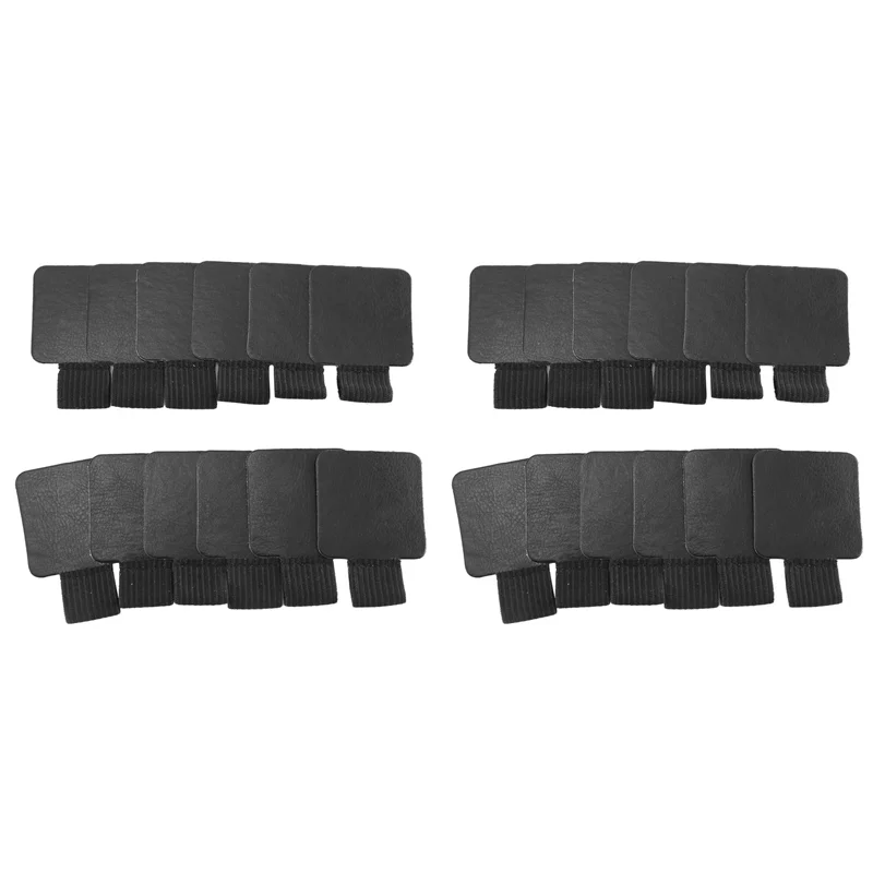 

24 Pcs Black Self-Adhesive Pen Holder With Elastic Band Loop Artificial Leather Pencil Stylus Loop Holder