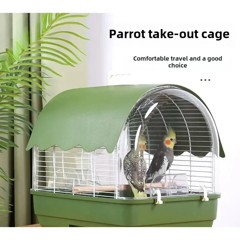 

[2026] Hot SaleTransparent Acrylic Parrot Out Of Cage Bird Cage