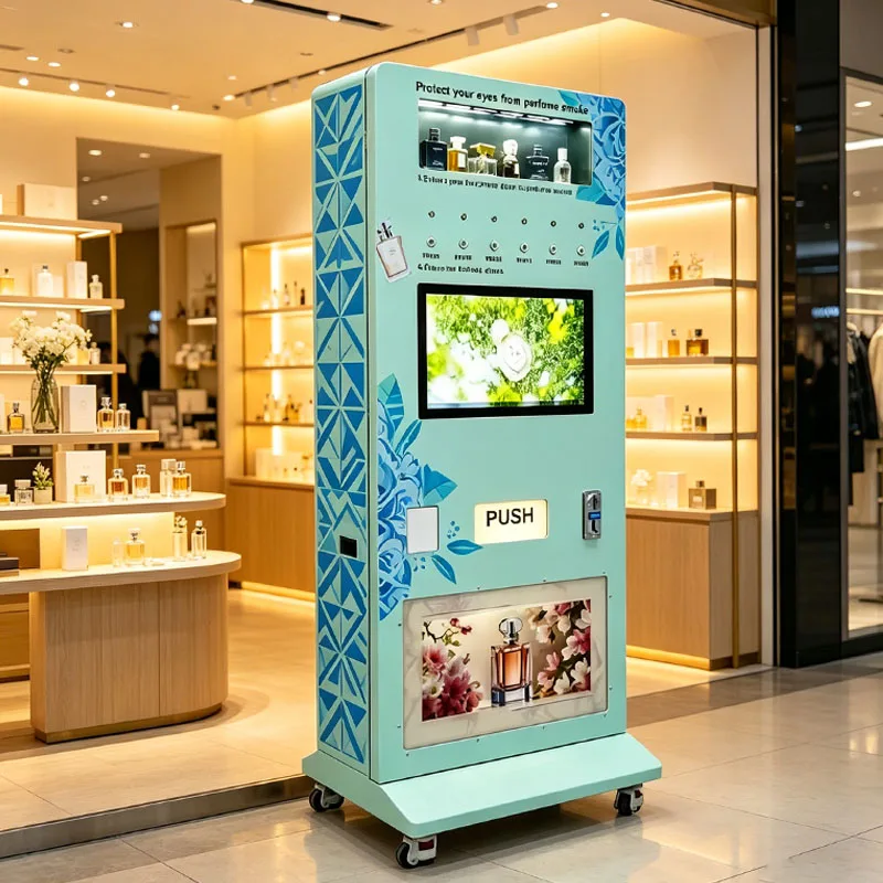Fragrance Dispenser Vending Machine with Touch Screen Perfume Sampling and Full Bottle Purchase Wholesale Customized