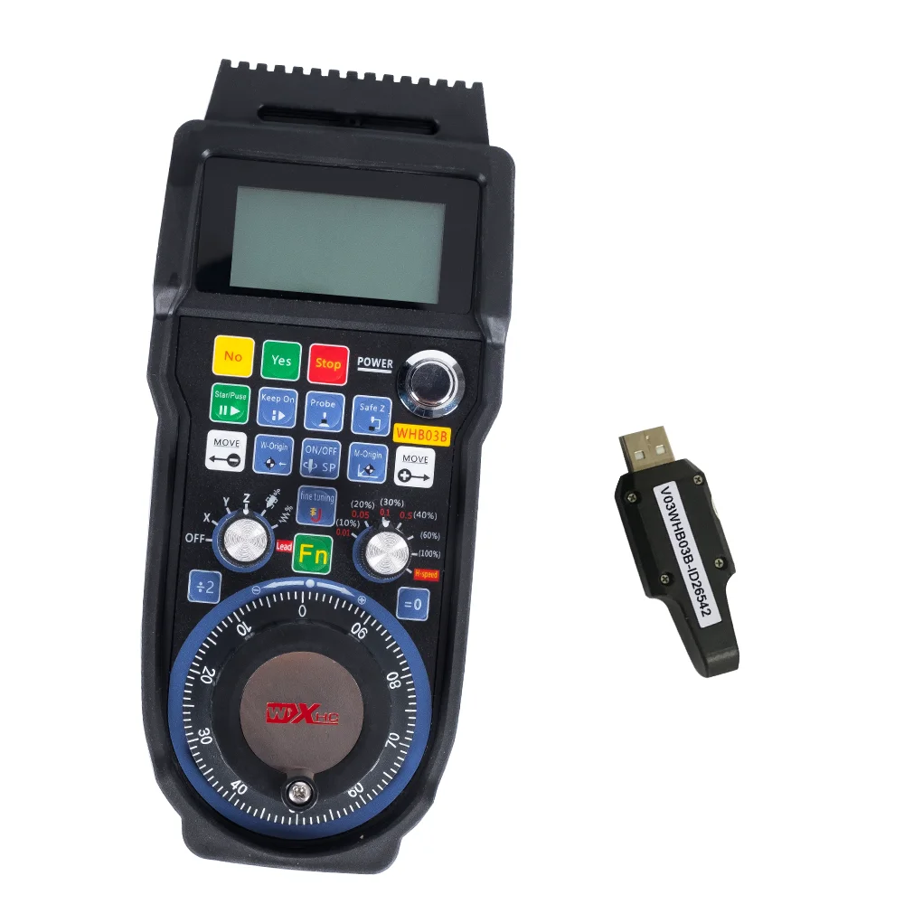 

Machining Tool NC Studio Wei Hong 3 axis Wireless CNC MPG Handwheel Manual Pulse Generator CNC Remote Control WHB03B-3