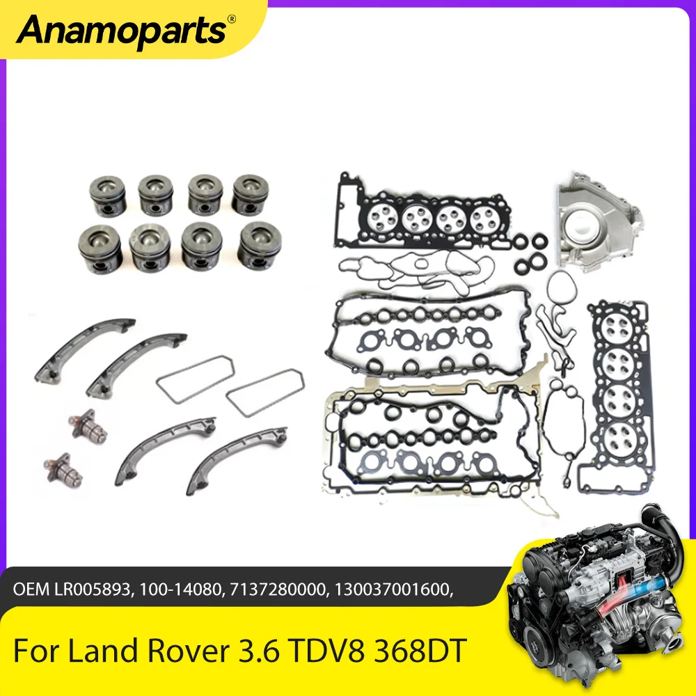 Engine Parts Cylinder Head Gasket Set Piston Set Timing Chain Fit 3.6 L V8 Diesel 368DT For Land Rover RANGE ROVER SPORT I 3.6L