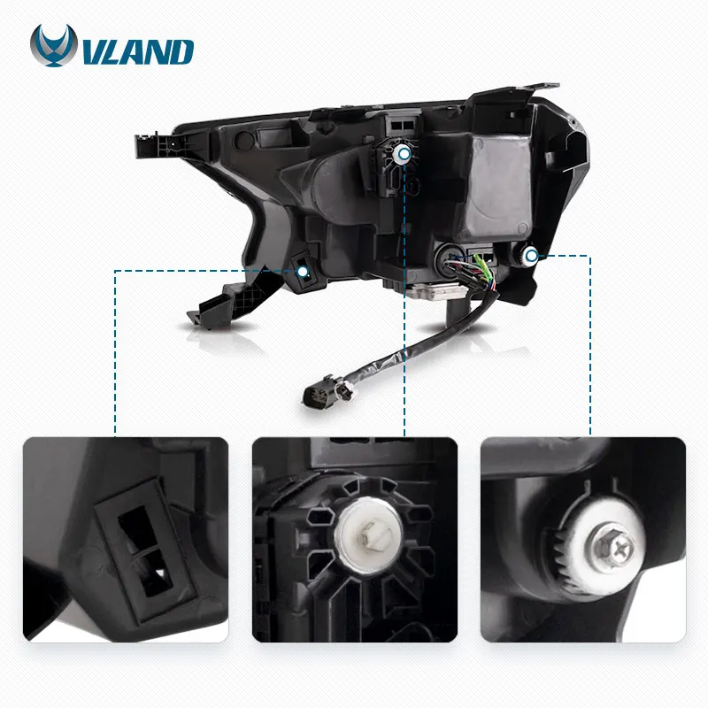 VLAND Full LED Front Lamp Head Lights Assembly 2015-2019 2020 With Dynamic Turn Signal for Ford Ranger T6 T7 T8 - Image 4