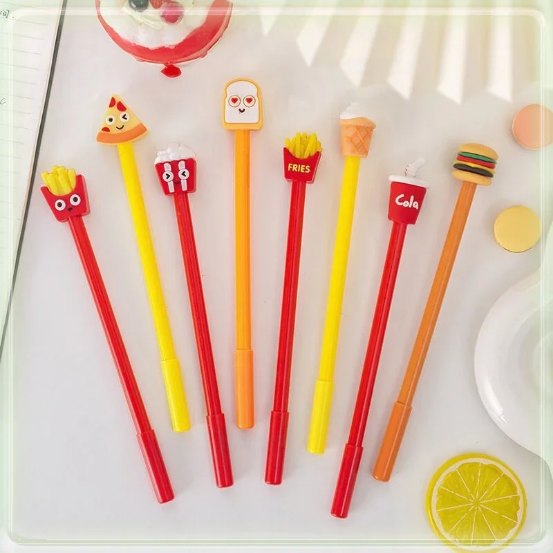 12 Pcs Ice Cream Neutral Pen Creative Burger Gel Pen Student Stationery Children's Prizes