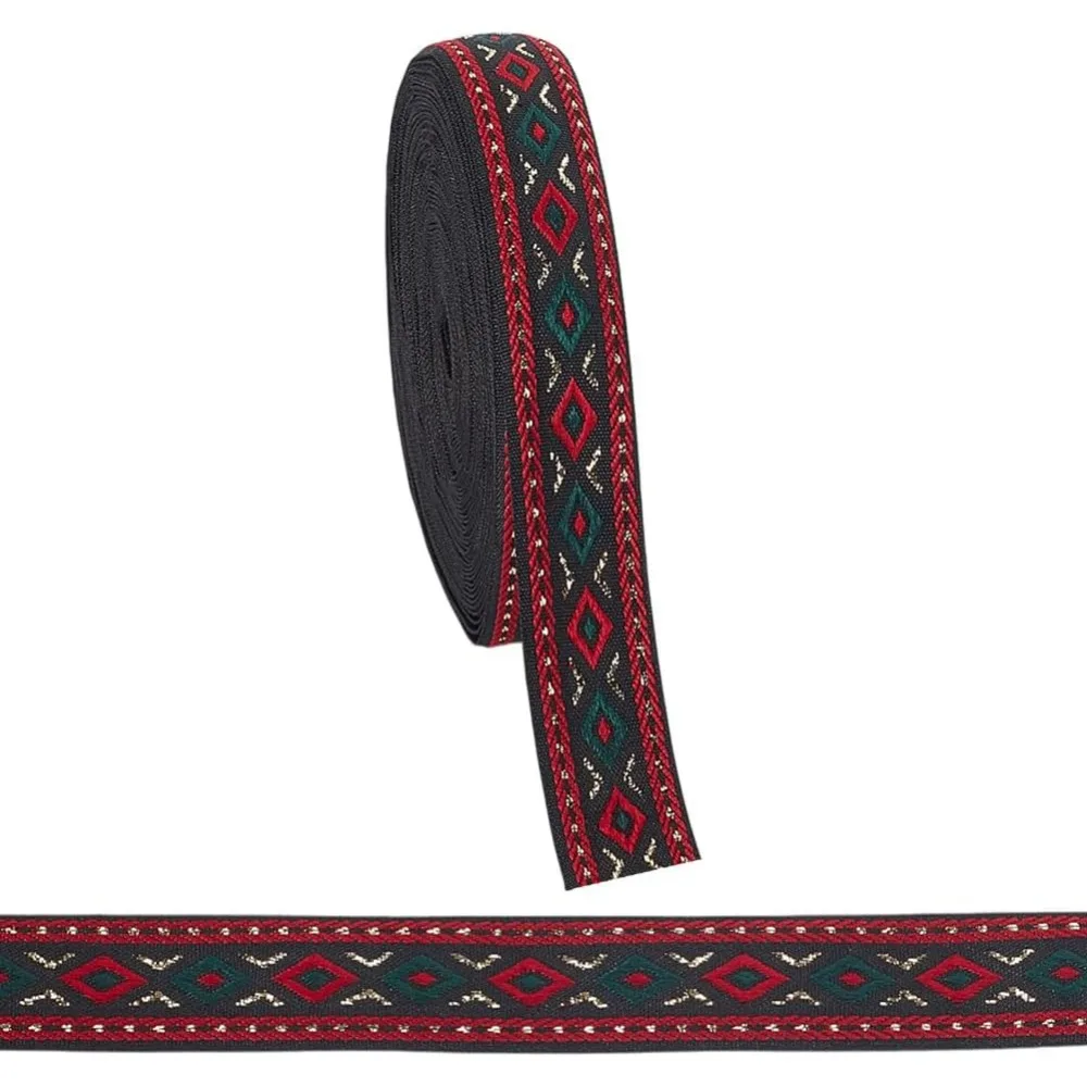 

Винтажная жаккардовая лента 10 ярдов, 3/4 дюйма, вышитая кружевная лента с бахромой, винтажные вышитые ленты для шитья, подарочная упаковка