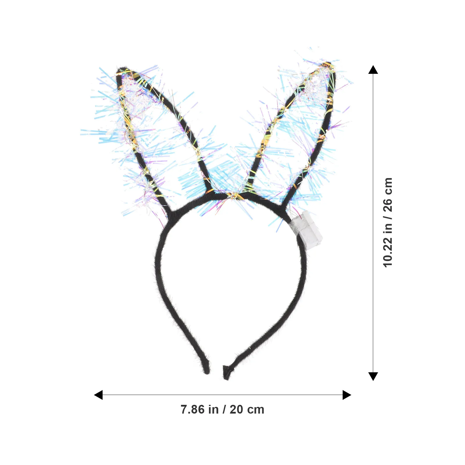 LED Light Up Rabbit Ear Headbands 5 Pack Soft Fabric Hair Hoops for Festivals Parties Costumes