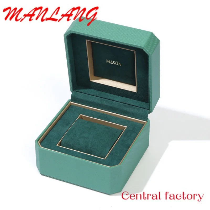 Custom  Custom leather watch box Watch packaging box with logo double space jewelry gift box