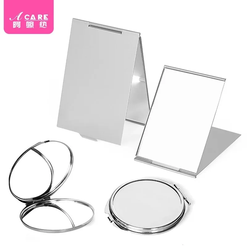 Mirror/square mirror/aluminum B1-student dormitory portable mini folding can stand fashion small makeup