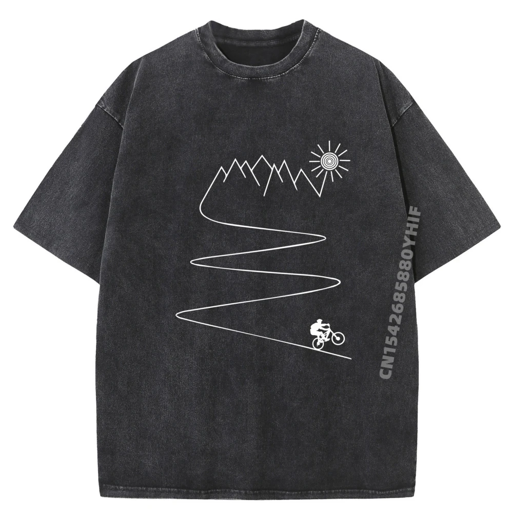 

Tops Tees Downhill mountain bike For Mountain Father Day Soft Breathable Mens T Shirts Funny Tops Classic Washed T Shirt