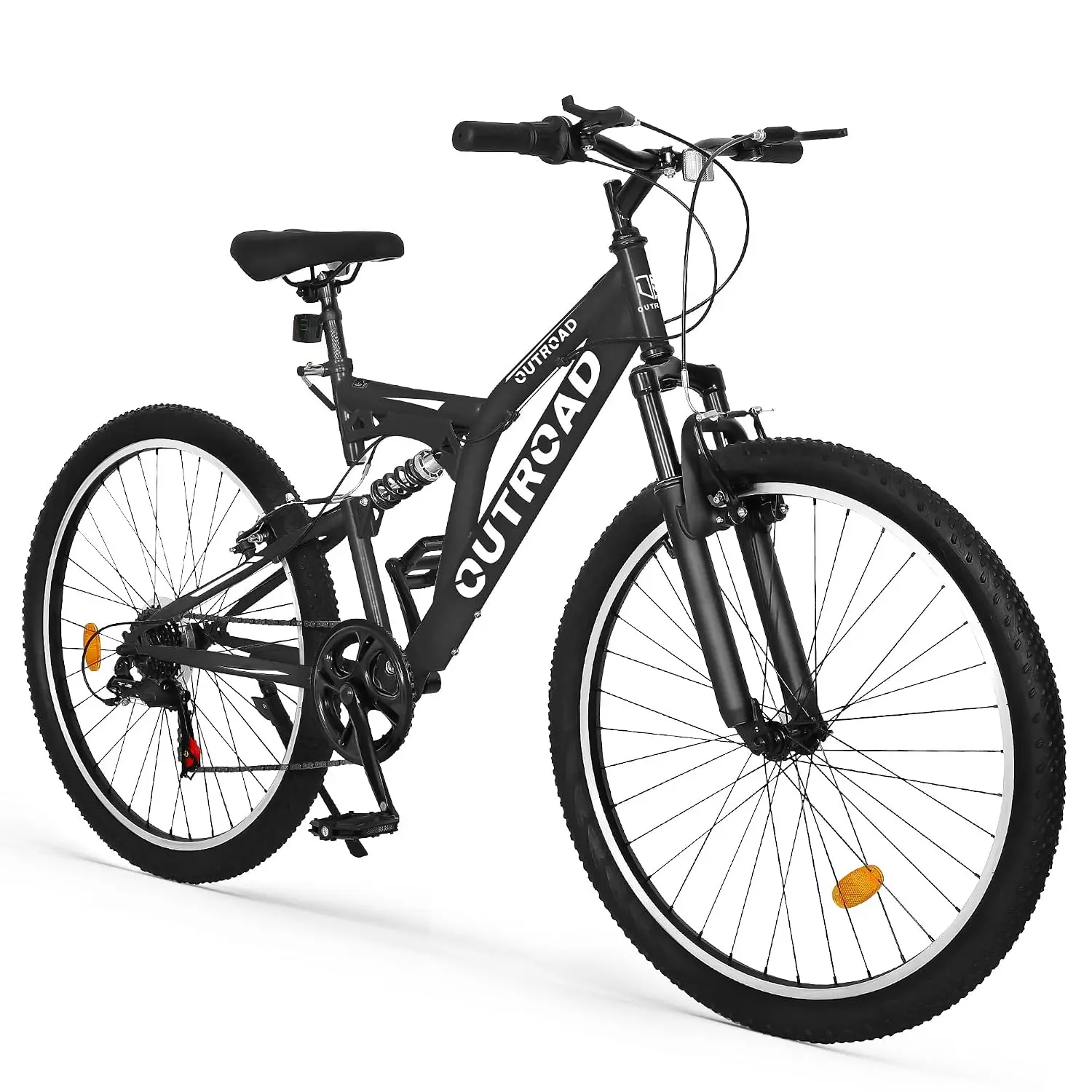 26 inch Mountain Bike Dual Full Suspension, Outdoor Hybrid Bikes,7-Speed/High-Carbon Steel, for Men Women Adult, MTB Bicycle