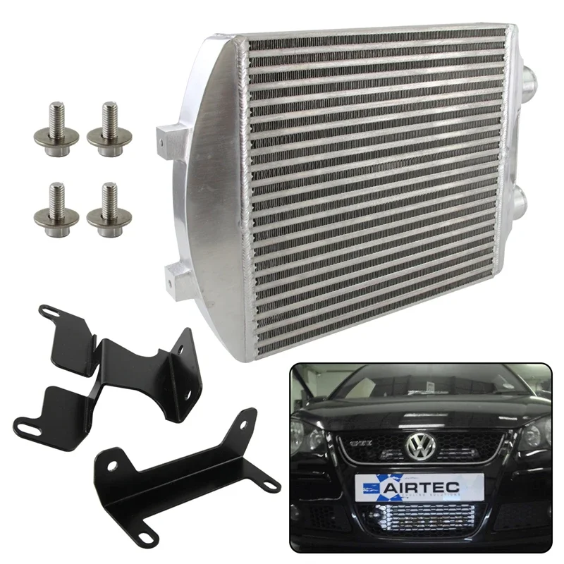 مبرد داخلي مثبت أمامي أسود/فضي لمقعد سكودا فابيا VRS 1.9 PD130 إيبيزا Mk4 1.8T/ VW Polo GTI 1.8T موديلات TDI