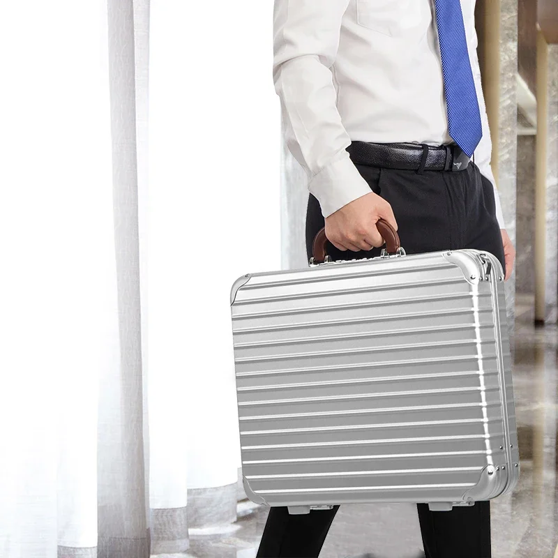 Aluminum-magnesium alloy laptop case briefcase business safe, equipment