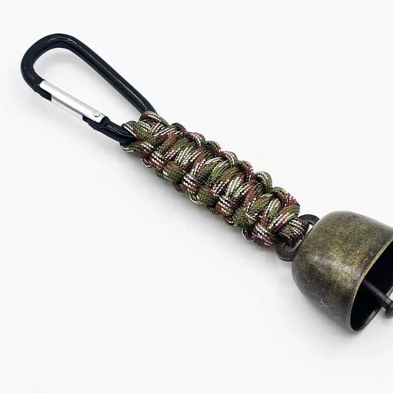 4pc Camping Warning Bell Keychain with Clip Outdoor Survival Pendant for Backpack Hiking Emergency Gear