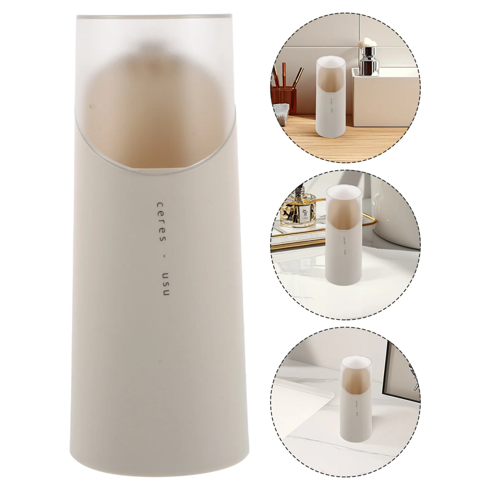 

Covered Makeup Brush Organizer for Vanity Sleek Design Storage Box for Beauty Tools Travel Friendly Case Small