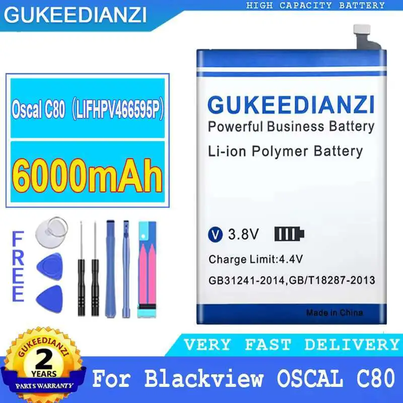 

6000Mah For Blackview Oscal C80 LIFHPV466595P Long Lasting Mobile Phone Battery