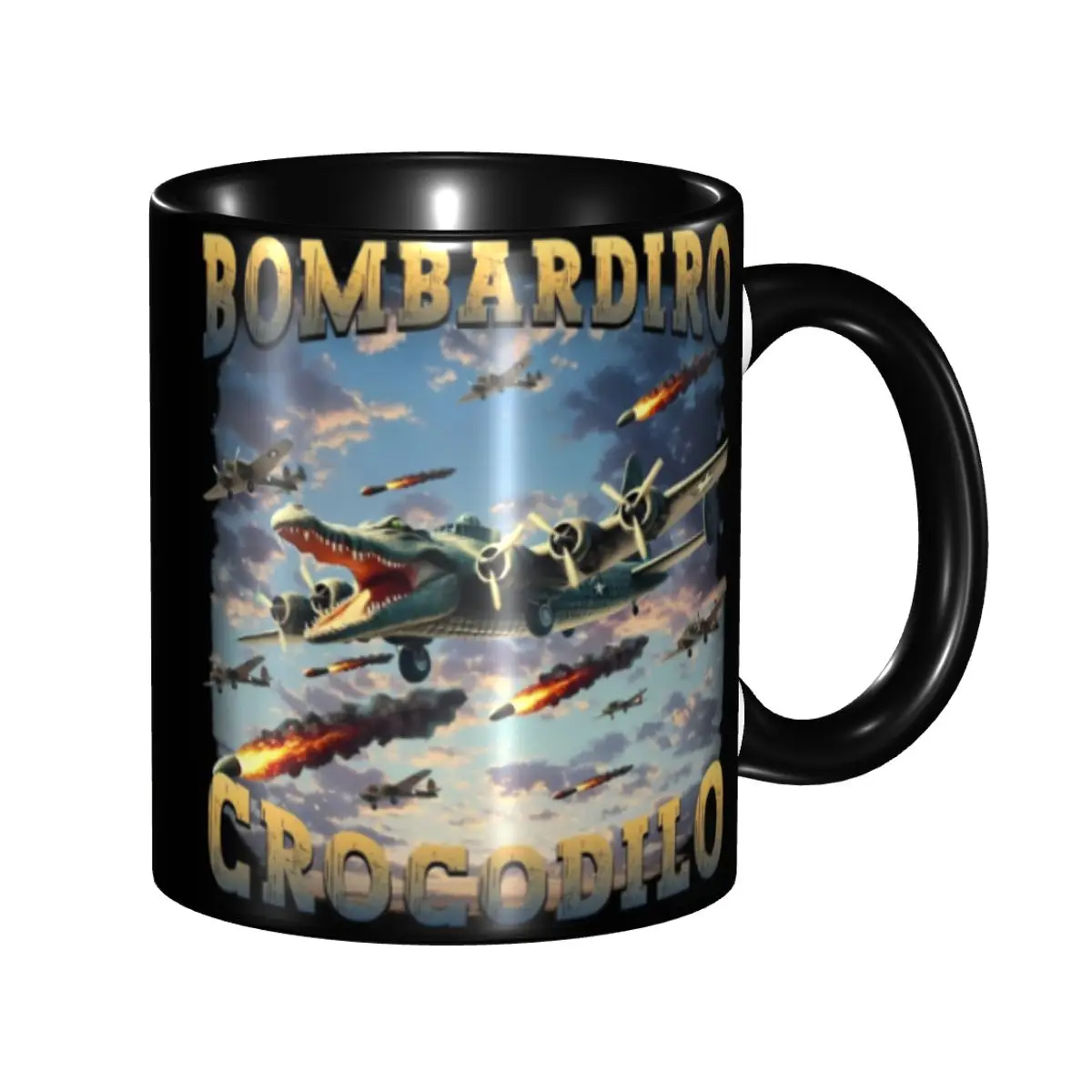 

2025 Bombardiro Crocodilo Funny Crocodile Meme Accessories Mug Novelty Bootleg Tea Cup