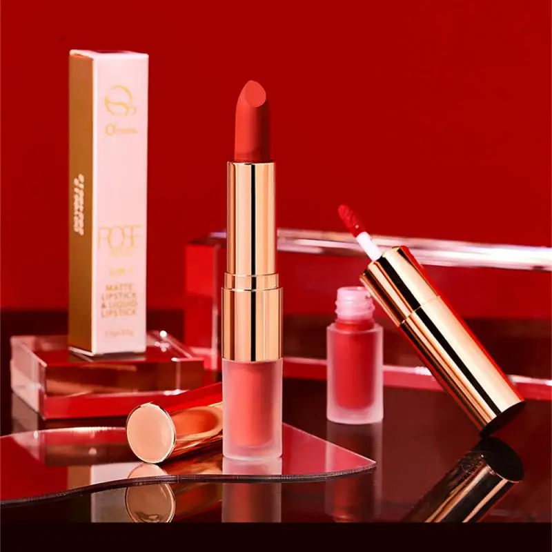 Lip Mud Soft Mist 12 Color Lip Gloss Cosmetics Lipstick Velvet Matte Red Lip Tint Female Makeup Lip Glaze Long Lasting 2 In 1