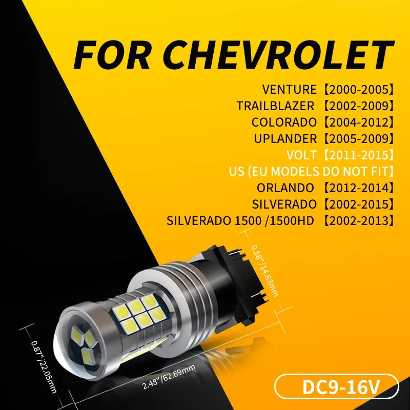 P27/7W LED Reverse Backup Light Blub No Error For Chevrolet Venture Trailblazer Colorado Uplander Volt Orlando Silverado 1500 HD