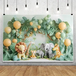 Baby 1st Birthday Backdrop Photography Newborn Shower Safari Party Table Decor Baby Photo Photographic Cake Smash Backgrounds