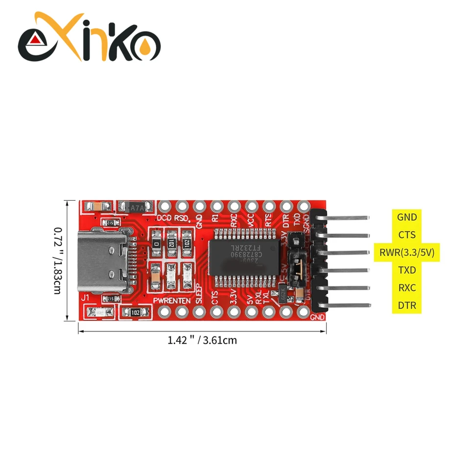1-10 piezas módulo adaptador FT232RL FTDI USB 3.3V 5.5V a TTL para Arduino, FT232 Pro Mini, USB a TTL 232 3