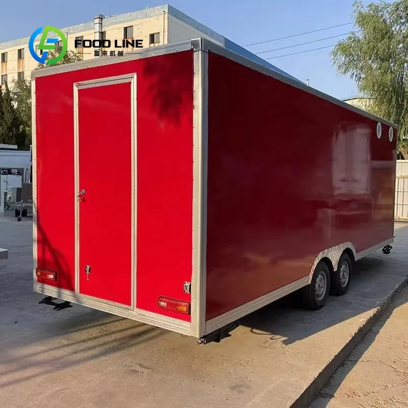Customized Square Shape Food Trailers and Food Trucks with Commercial Kitchen Equipment