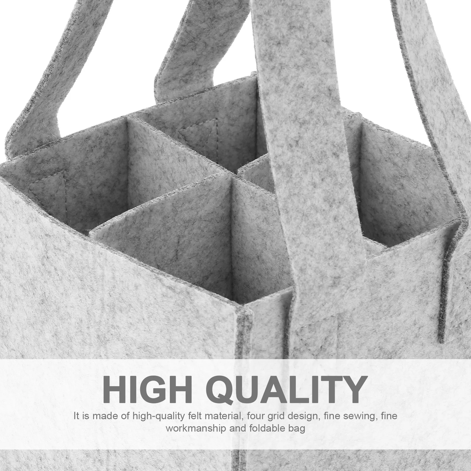 

1pc Felt Red Wine Bag 4 Bottle Capacity Wine Tote Carrier Portable Gift Bag For Party Picnic Travel Storage Box With Handle