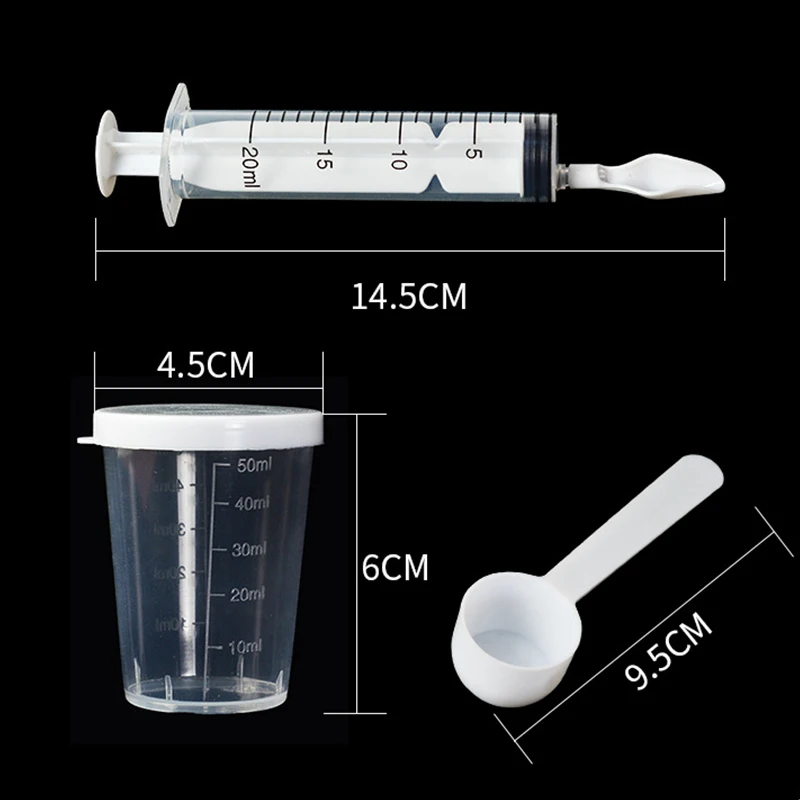 Bird Parrot Feeder Spoon with Manual Syringe Baby Bird Water Milk Medicine Feeding Syringe 20ml