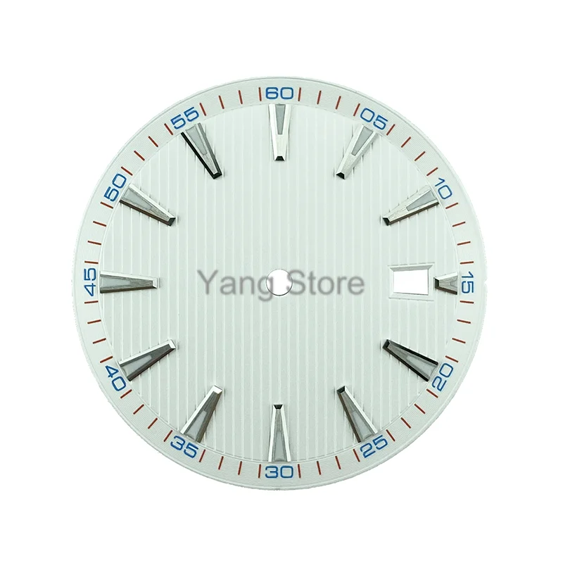 33.2mm aseptic watch blue luminescent dial accessory disk vertical striped disk style men\'s watch dial for NH35 NH36 movement