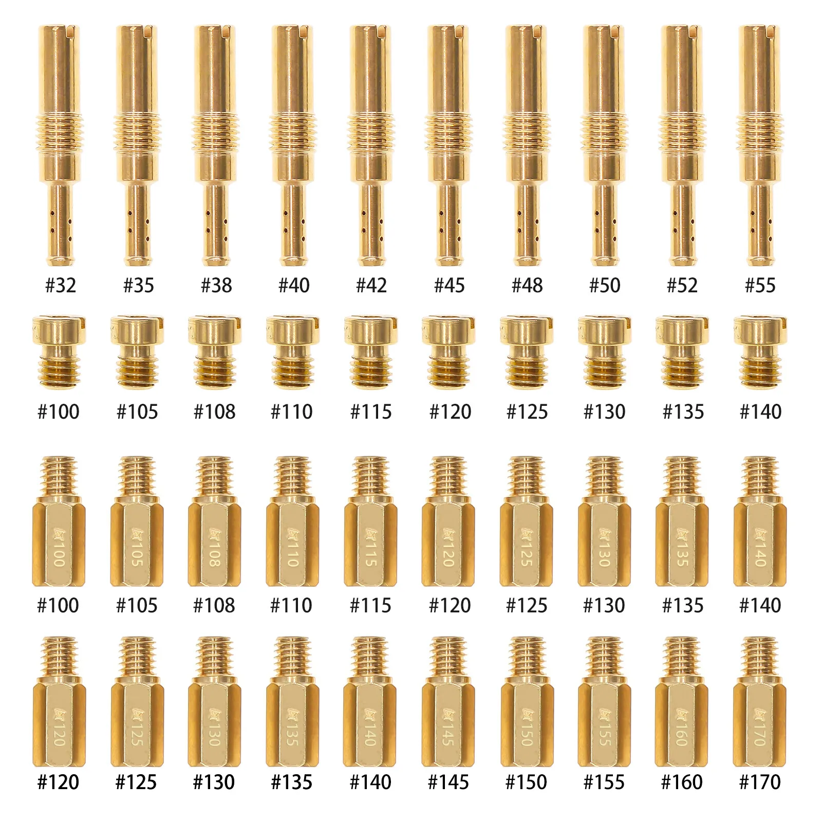 

40PCS Carburetor Jet Kit for PWK Keihin OKO CVK, Main Jets #100-170 & Pilot Jets #32-55