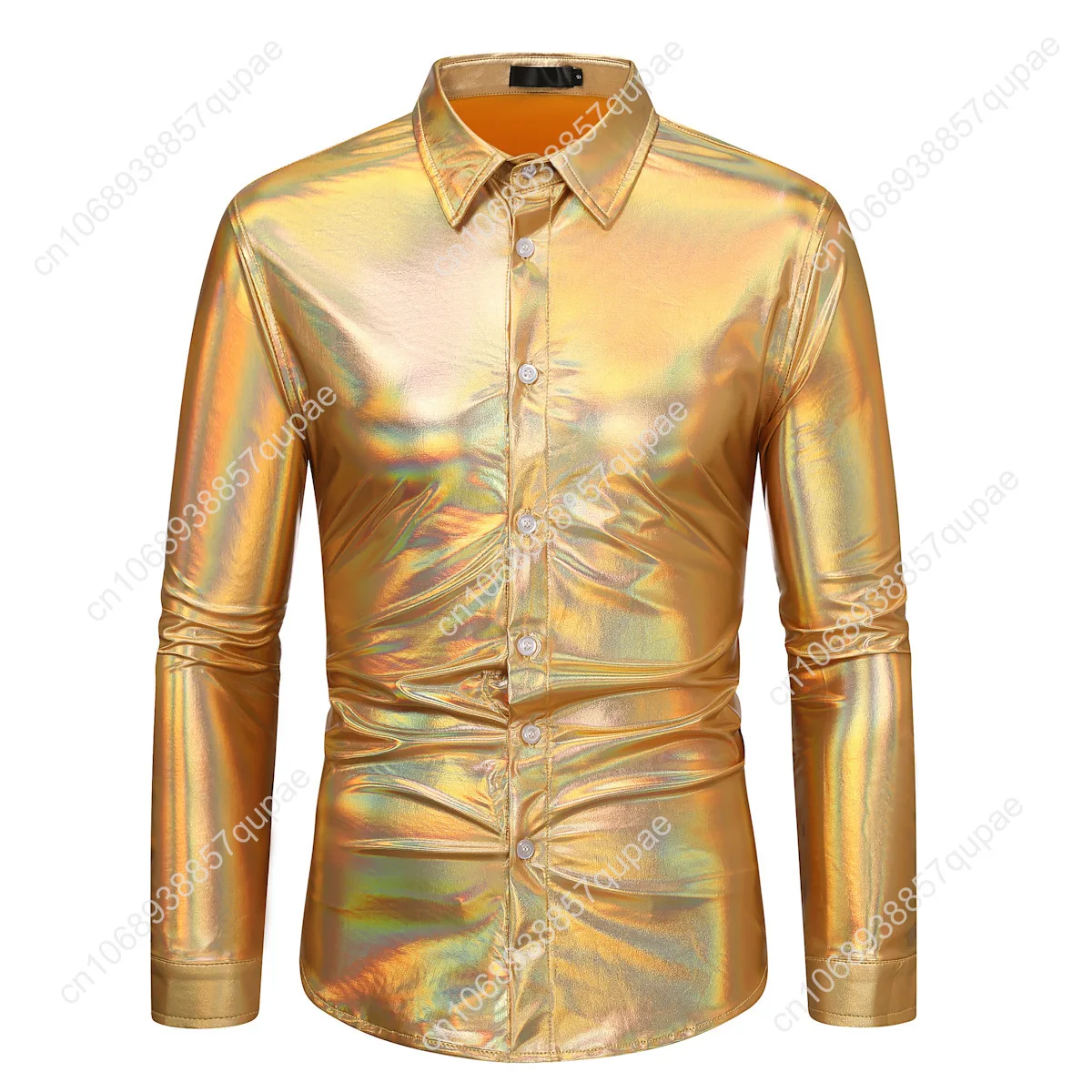 Disco Shiny Metallic Shirt Retro Mode Jacke Männer Frauen Teenager Langarm Shirt Bühne Leistung Party Hohe Qualität Shirt